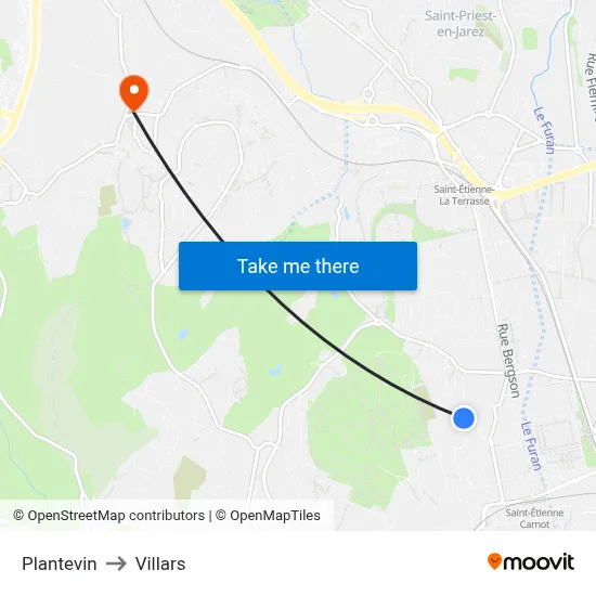 Plantevin to Villars map