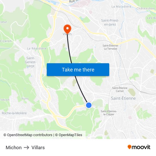 Michon to Villars map