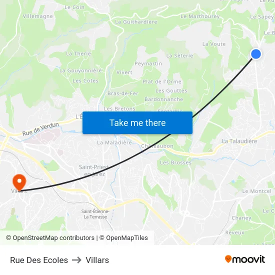 Rue Des Ecoles to Villars map