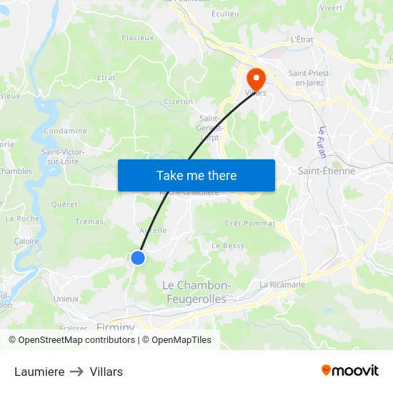 Laumiere to Villars map