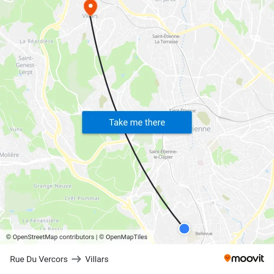 Rue Du Vercors to Villars map