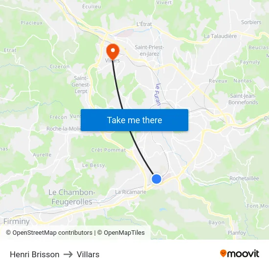 Henri Brisson to Villars map