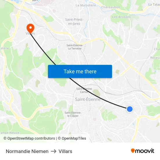 Normandie Niemen to Villars map