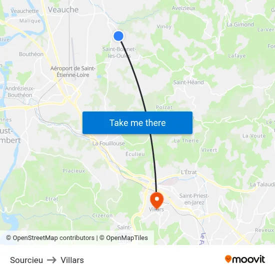 Sourcieu to Villars map
