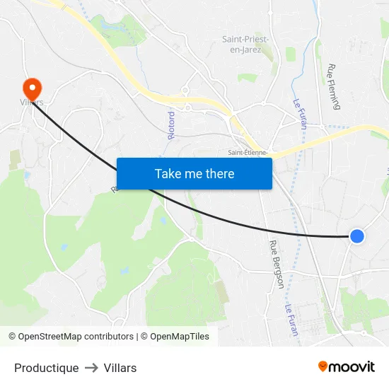 Productique to Villars map