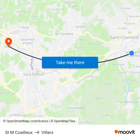 St M Coailleux to Villars map