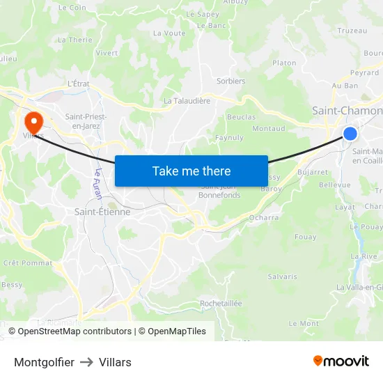Montgolfier to Villars map