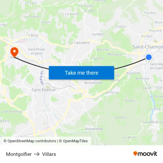 Montgolfier to Villars map
