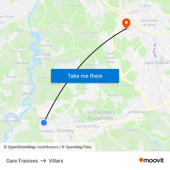 Gare Fraisses to Villars map