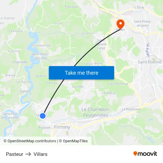 Pasteur to Villars map