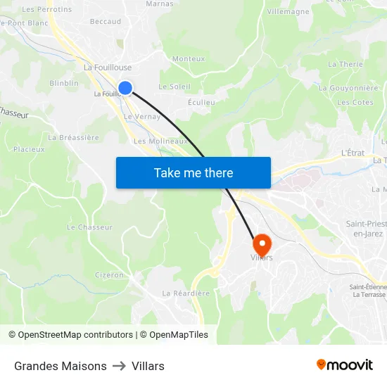 Grandes Maisons to Villars map