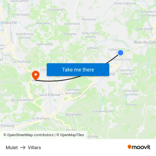 Mulet to Villars map