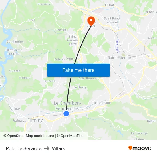 Pole De Services to Villars map