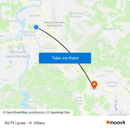 Rd Pt Lycee to Villars map