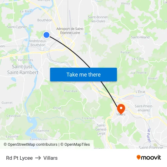 Rd Pt Lycee to Villars map