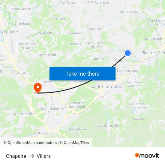 Chapaire to Villars map