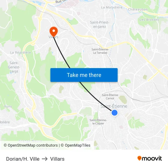 Dorian/H. Ville to Villars map