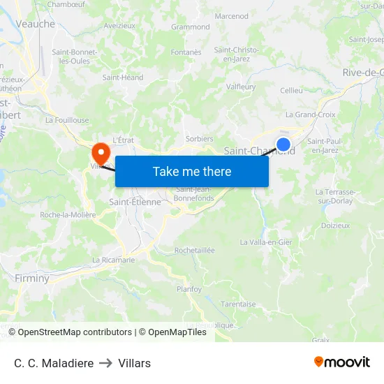 C. C. Maladiere to Villars map