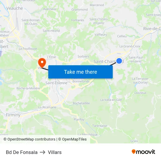 Bd De Fonsala to Villars map