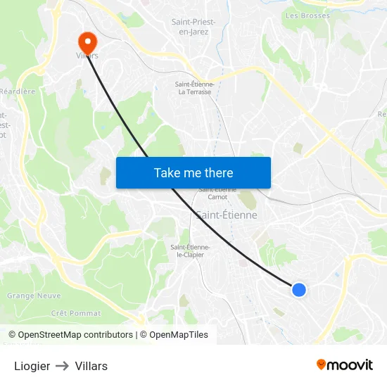 Liogier to Villars map