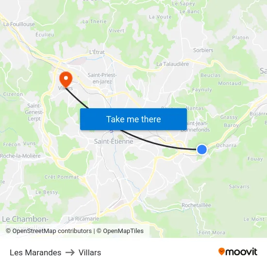 Les Marandes to Villars map