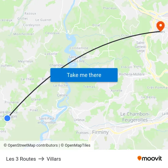 Les 3 Routes to Villars map