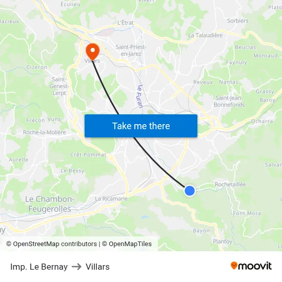 Imp. Le Bernay to Villars map