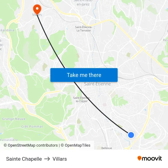 Sainte Chapelle to Villars map