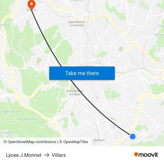 Lycee J.Monnet to Villars map