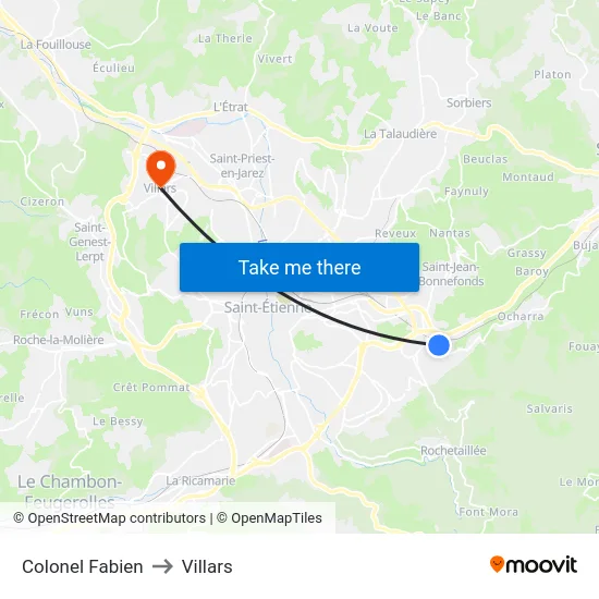 Colonel Fabien to Villars map