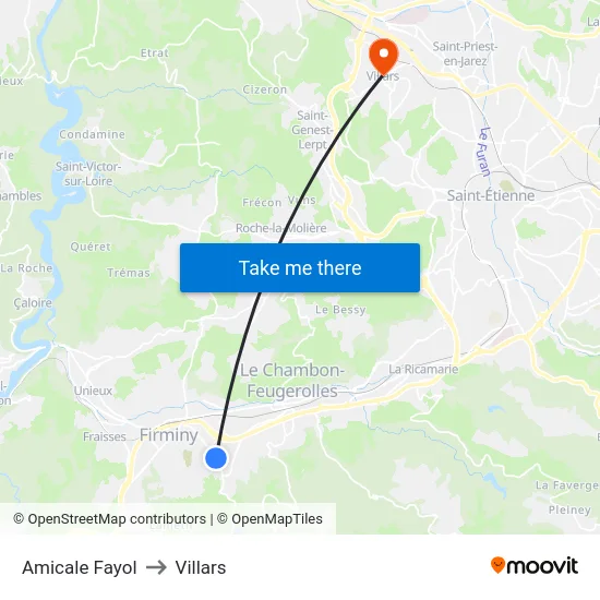 Amicale Fayol to Villars map