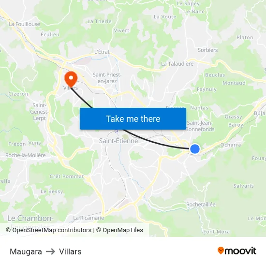 Maugara to Villars map