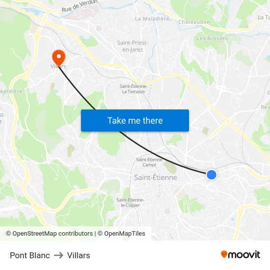 Pont Blanc to Villars map