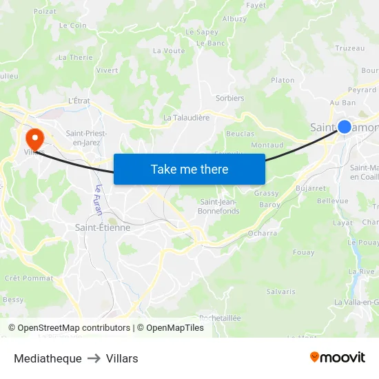 Mediatheque to Villars map