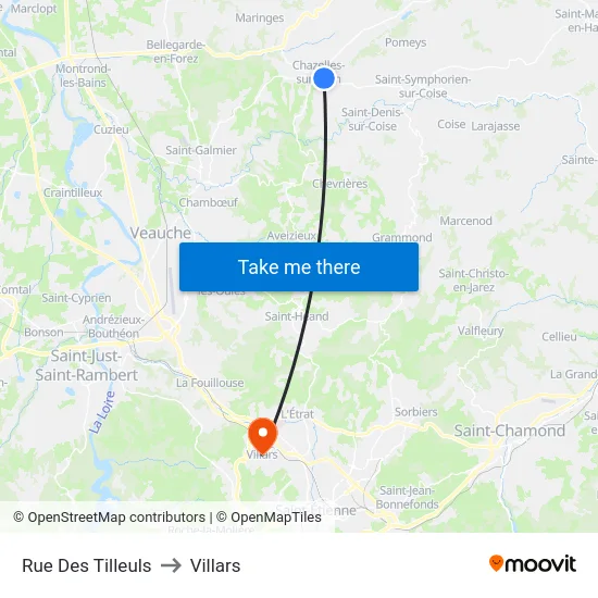 Rue Des Tilleuls to Villars map