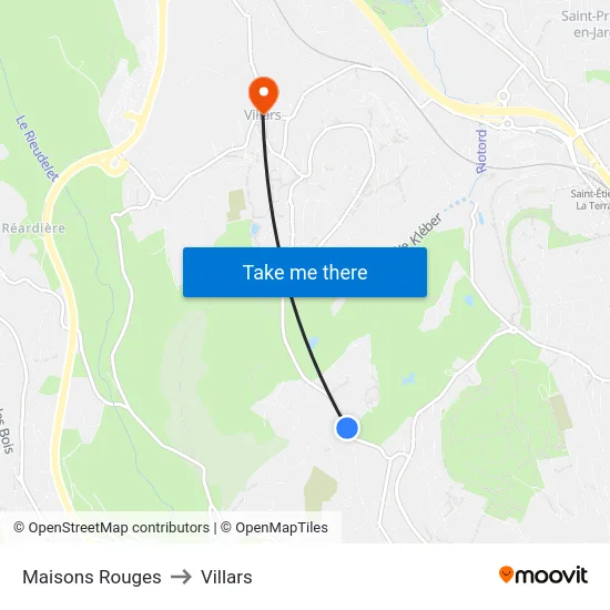 Maisons Rouges to Villars map