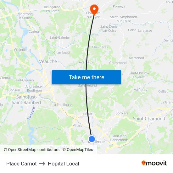 Place Carnot to Hôpital Local map