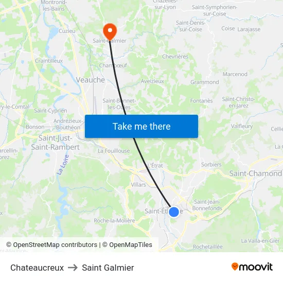 Chateaucreux to Saint Galmier map