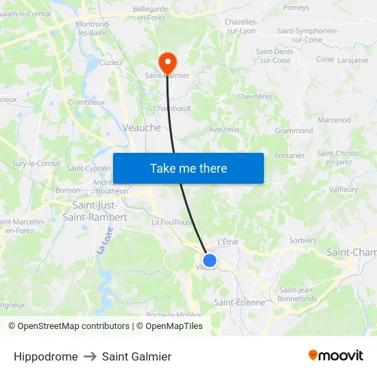 Hippodrome to Saint Galmier map