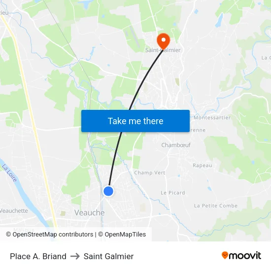 Place A. Briand to Saint Galmier map