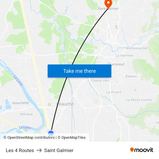 Les 4 Routes to Saint Galmier map