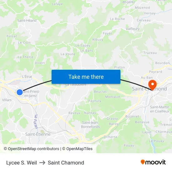 Lycee S. Weil to Saint Chamond map