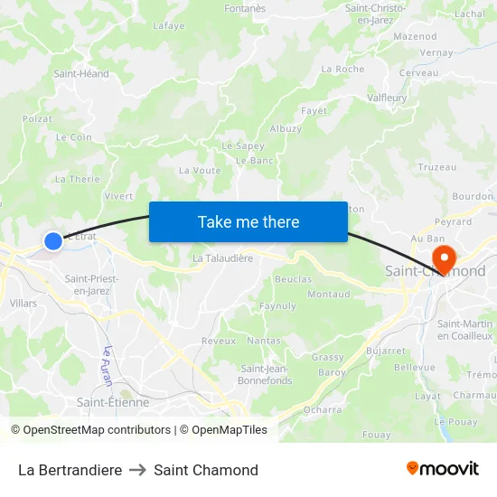 La Bertrandiere to Saint Chamond map