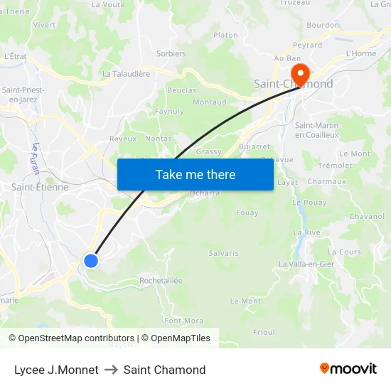 Lycee J.Monnet to Saint Chamond map