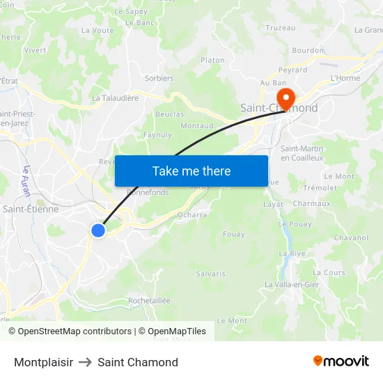 Montplaisir to Saint Chamond map