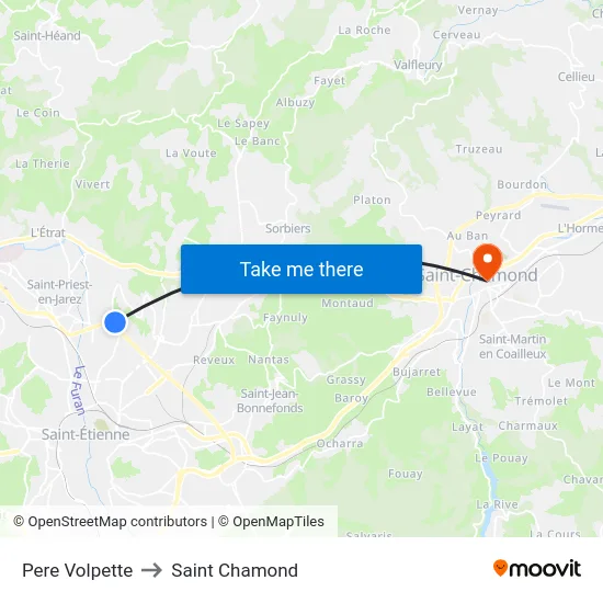 Pere Volpette to Saint Chamond map