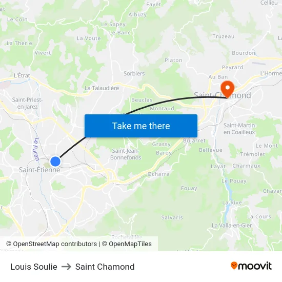 Louis Soulie to Saint Chamond map