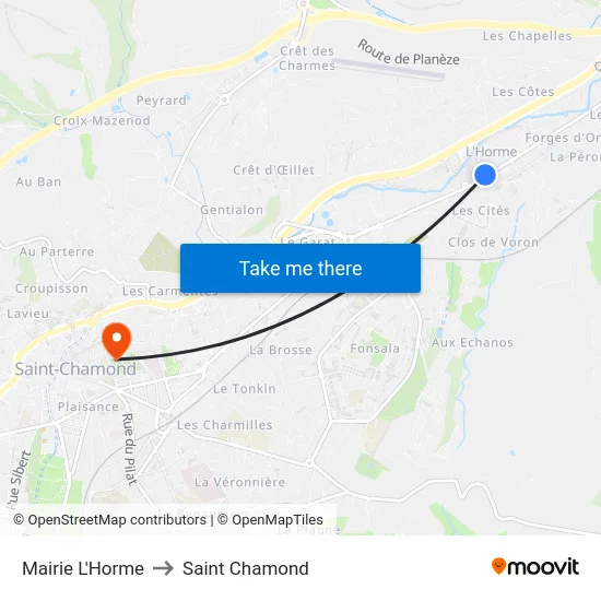 Mairie L'Horme to Saint Chamond map