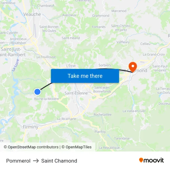Pommerol to Saint Chamond map