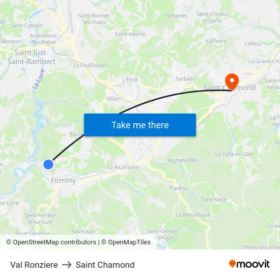 Val Ronziere to Saint Chamond map